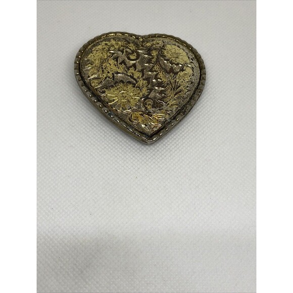 VINTAGE WESTERN BELT BUCKLE (ORNATE HEART SHAPED DESIGN) - Picture 1 of 9